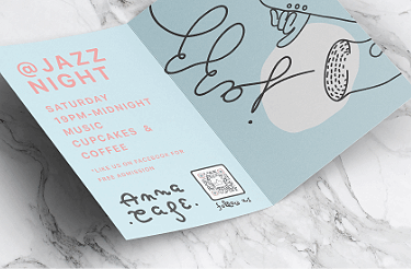 QR Code idea on a brochure to promote an event