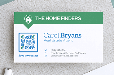 QR Code idea on a business card with a save-to-phone feature